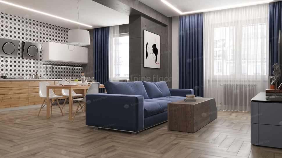 Виниловая плитка "Alpine Floor" Parquet LVT Дуб Исида (590*118*2,5 мм) — купить в Нерюнгри