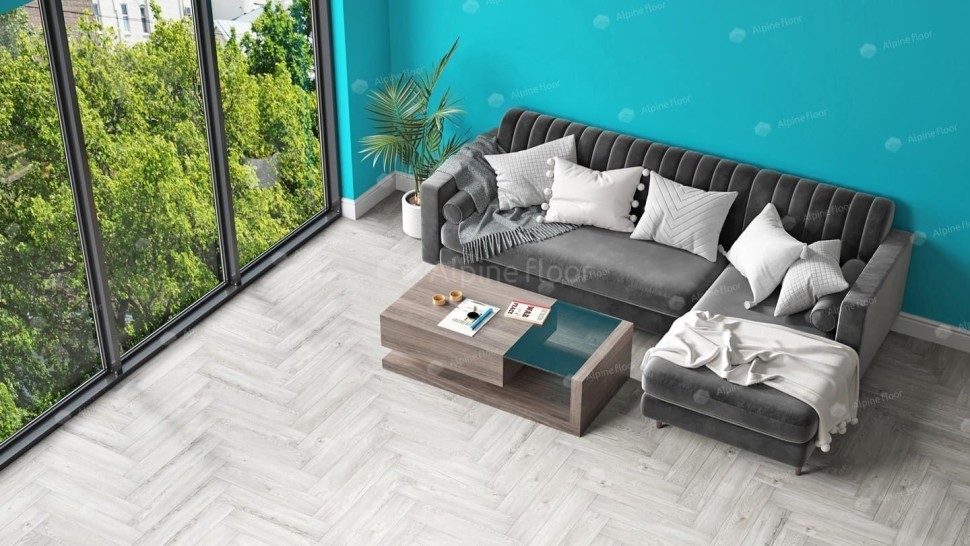 Виниловая плитка "Alpine Floor" Parquet LVT Снежный (590*118*2,5 мм) — купить в Нерюнгри