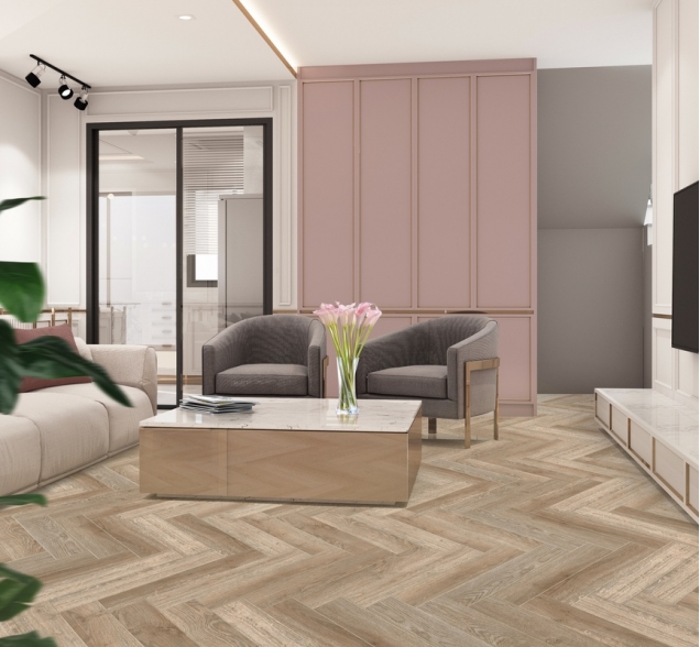 Виниловый ламинат SPC "Cronafloor" Herringbone Дуб Лилль (640*128*4,5 мм) — купить в Нерюнгри